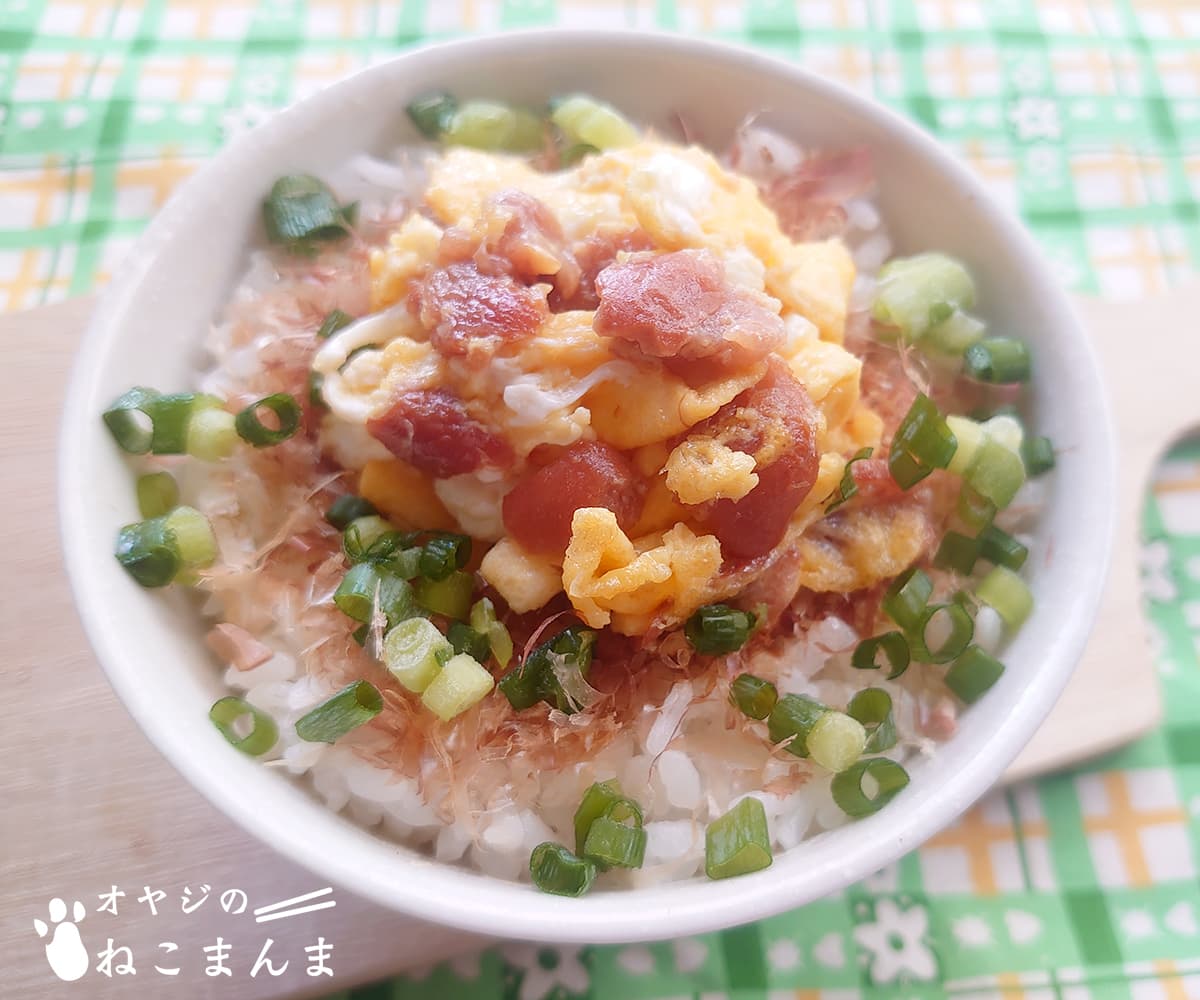 出汁卵の梅和え丼